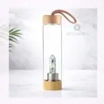 Black Rutile Quartz Crystal Water Bottle