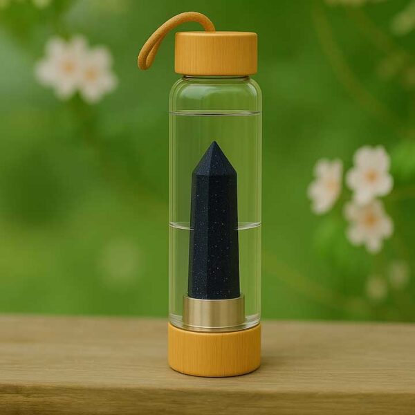 Blue Goldstone Crystal Water Bottle