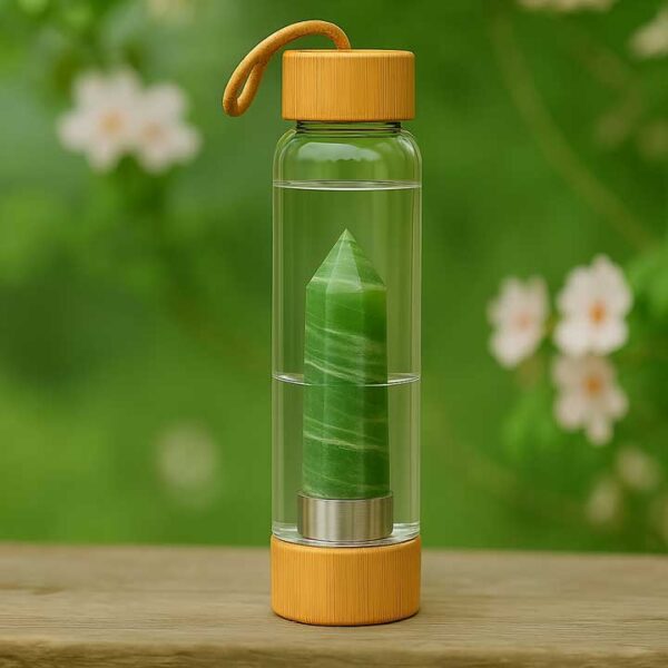 Green Onyx Crystal Water Bottle