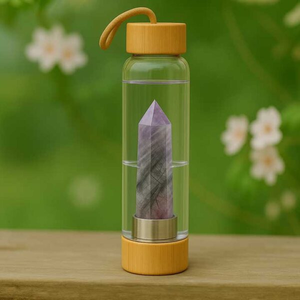 Lavender Fluorite Crystal Water Bottle