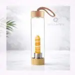 Yellow Calcite Crystal Water Bottle